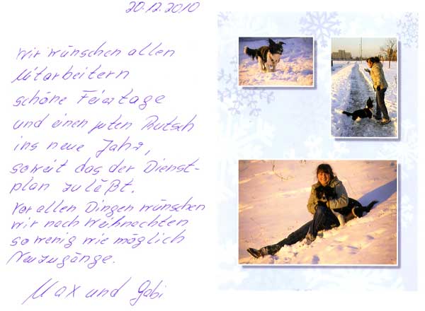 Weihnachtsgruß von Max