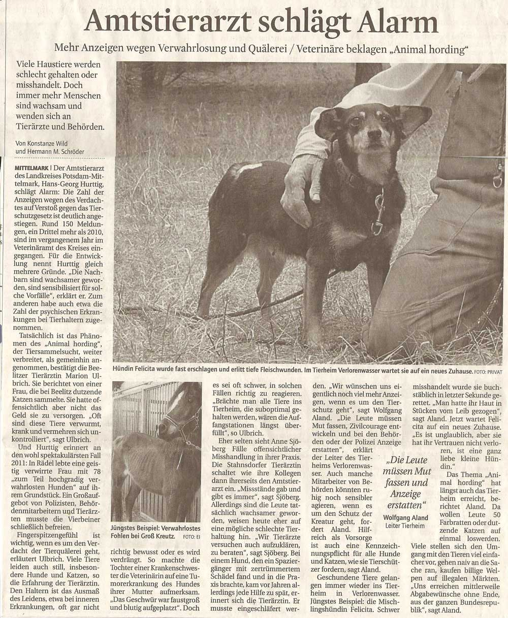 Amtstierarzt schlägt Alarm